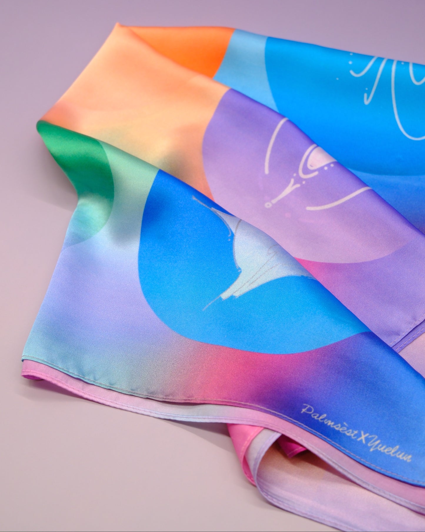 "OF HER BODY" SILK BANDANA SCARF- PINK