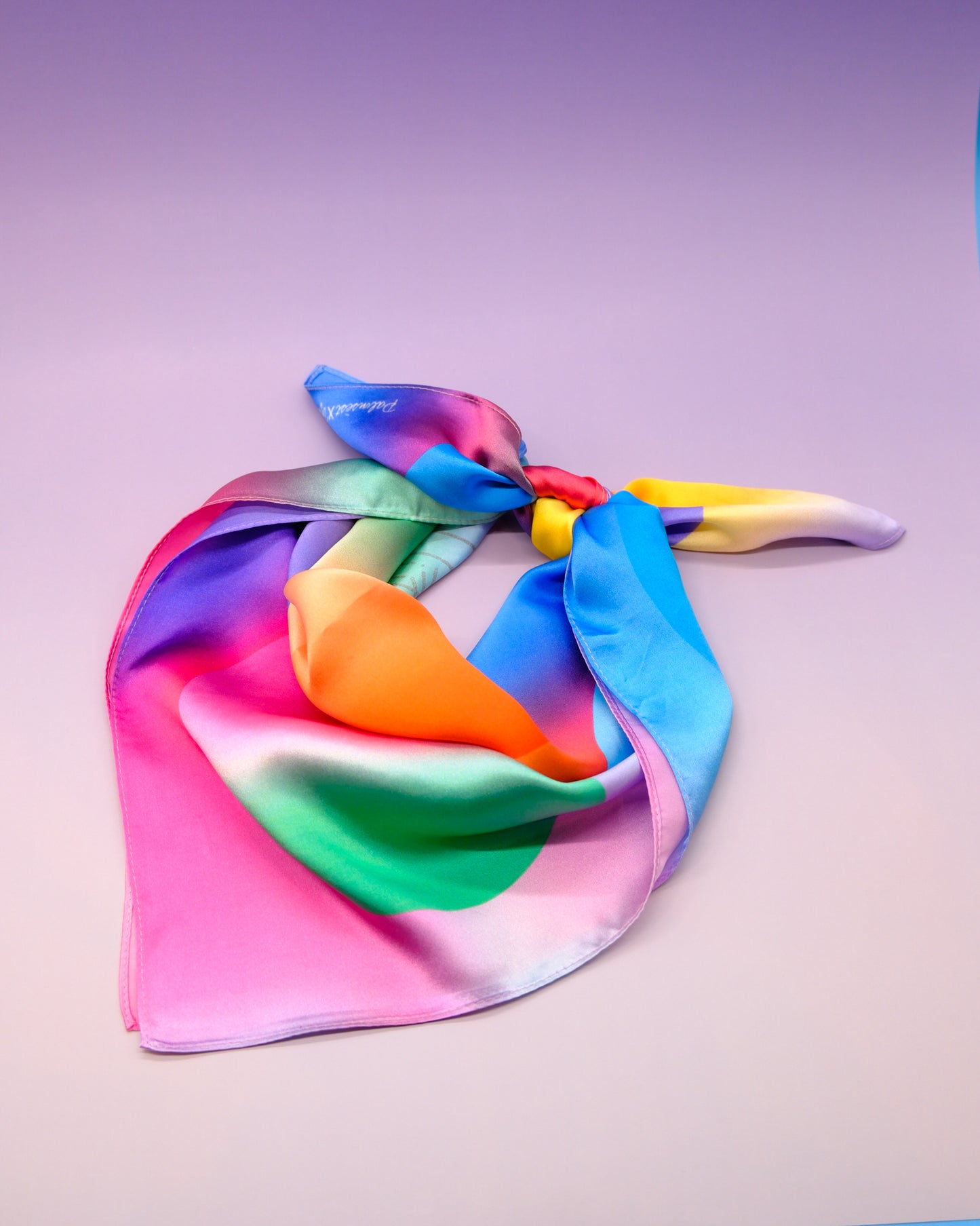 "OF HER BODY" SILK BANDANA SCARF- PINK
