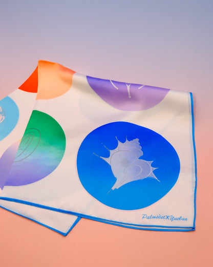 "OF HER BODY" SILK BANDANA SCARF- WHITE