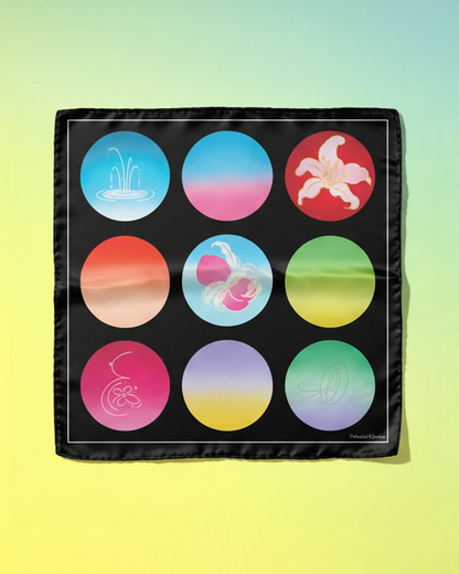 "OF HER BODY" SILK BANDANA SCARF- BLACK