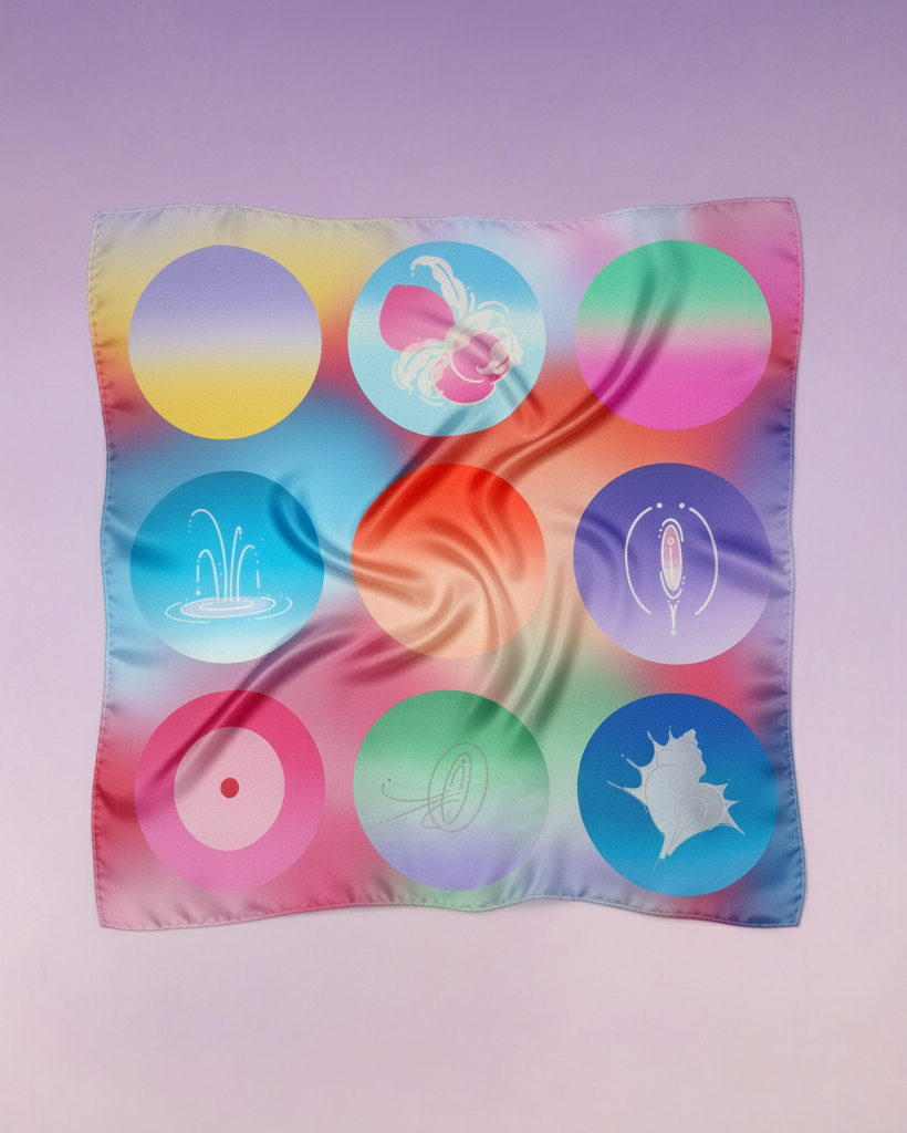 "OF HER BODY" SILK BANDANA SCARF- PINK