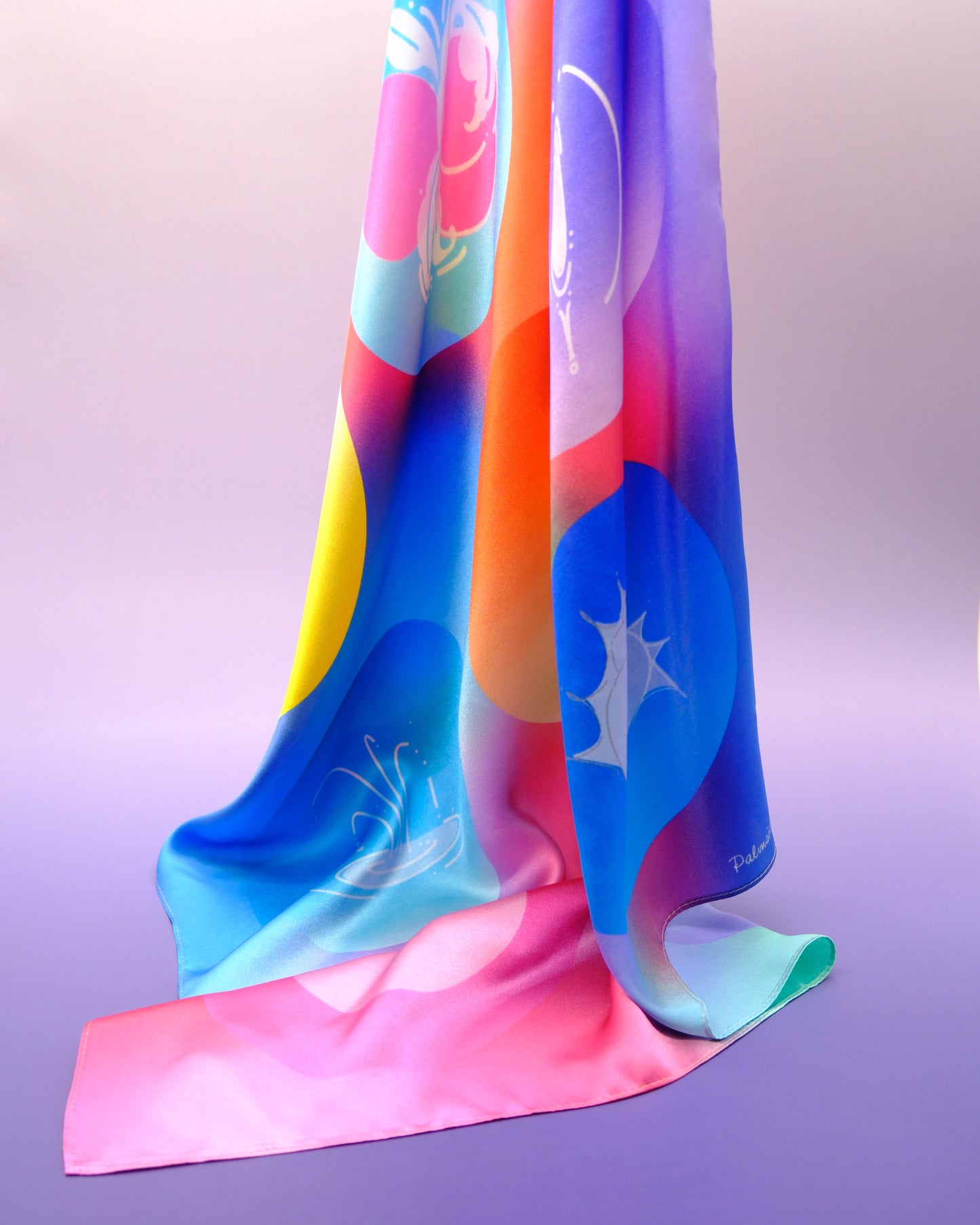 "OF HER BODY" SILK BANDANA SCARF- PINK